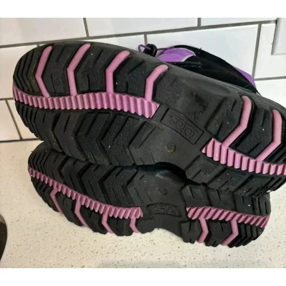Totes Girls Juliet Water Resistant Leather Rain Snow Boots Purple Sz 4 - Picture 7 of 10